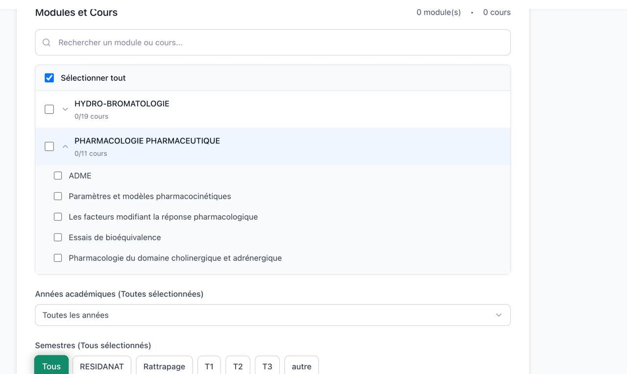 Screenshot: Filtres Interface