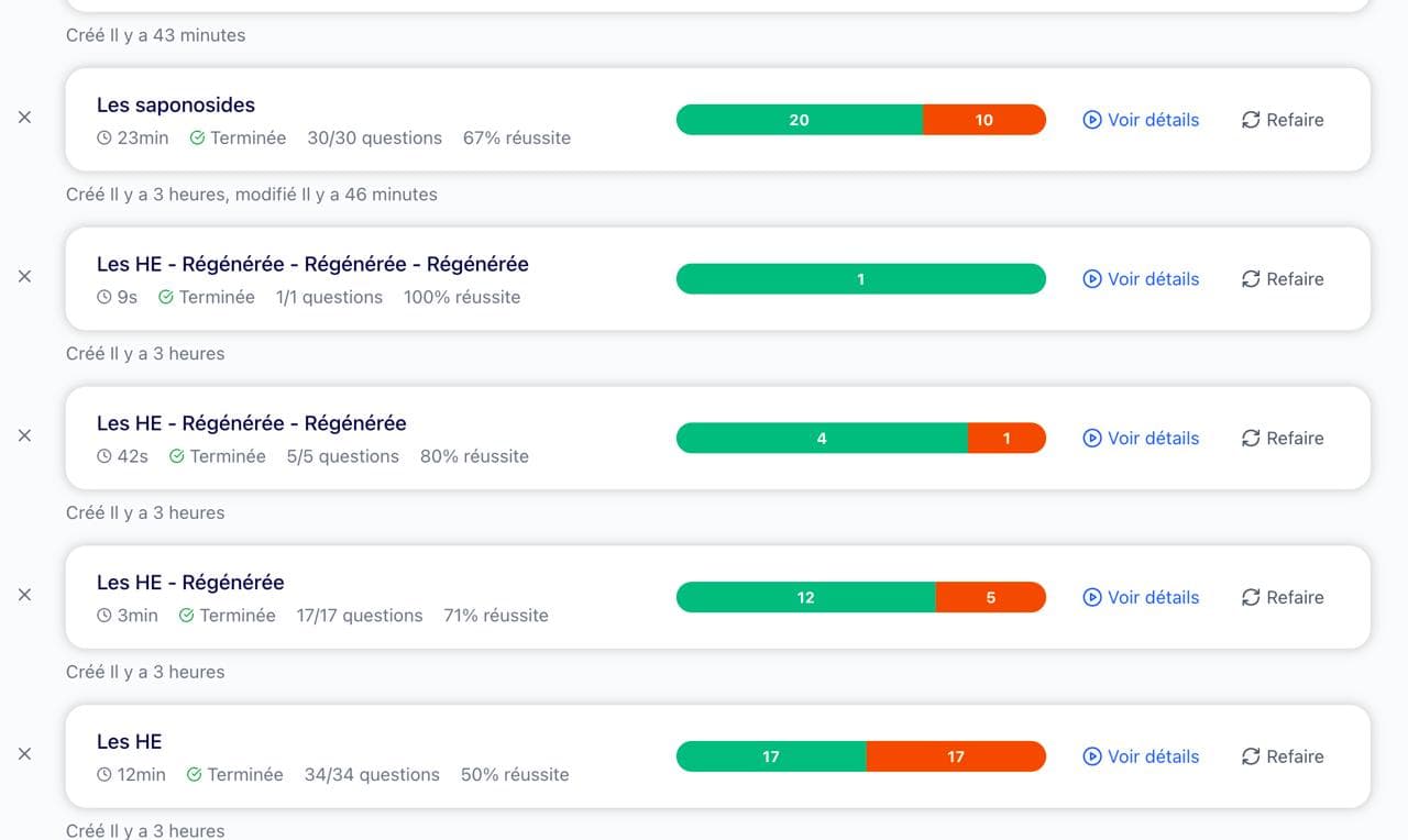 Screenshot: Session History